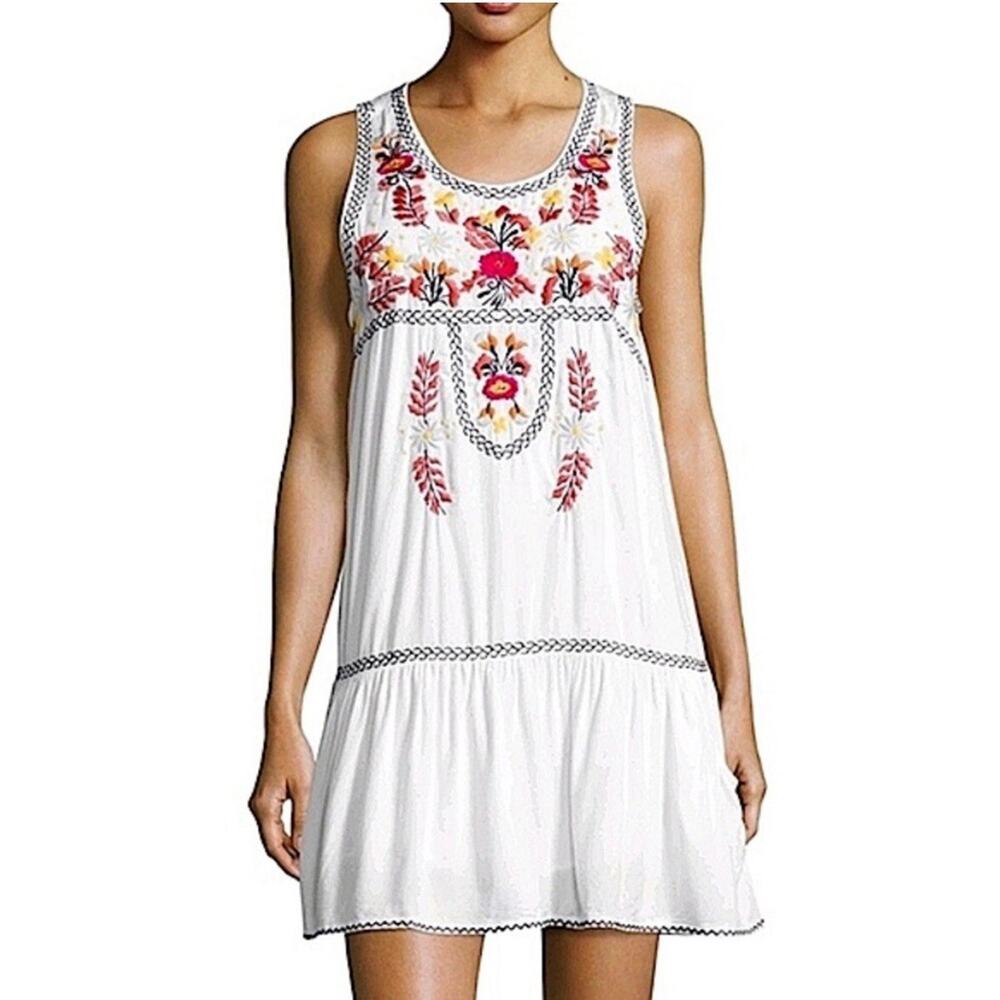 Lovers + Friends Embroidered Sz S Boho Festival Beachy Floral Cottagecore Hippie